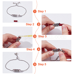 Браслеты-слайдеры из нержавеющей стали BJEW-WH0016-75B