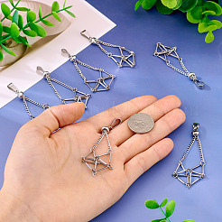 10 шт. подвески-мешочки в стиле макраме из нержавеющей стали 201 и 304&nbsp;PALLOY-TAC0197