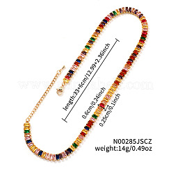 Женские теннисные ожерелья с прямоугольными кубическими цирконами из латуни PW2283-6