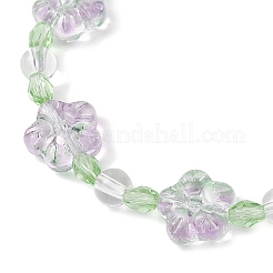 Браслеты из стеклянных бусин в виде цветка сливы для женщин&nbsp;BJEW-JB12138-03