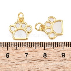 Pendentifs en laiton avec coquillage blanc&nbsp;CU-CBA9482-04G-01