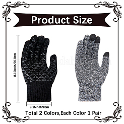 2 пара двухцветных полиэстеровых перчаток AJEW-GF0010-75