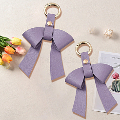 Брелок из искусственной кожи и сплава с бантом&nbsp;KEYC-WH20026-05D