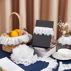 10 ярд двухслойного плиссированного шифона с цветочным кружевом&nbsp;OCOR-BC0005-27A