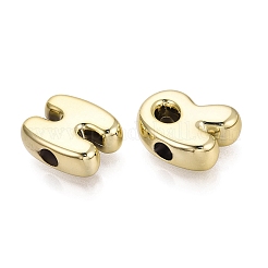 UVメッキアクリルヨーロッパのビーズ  大穴ビーズ  文字L  ゴールドカラー  22~28x13~25x9.5~10mm  穴：5.5~6mm  約164個/500g&nbsp;OACR-N160-34A