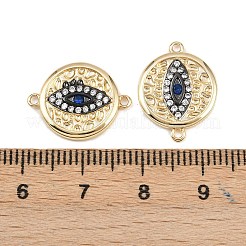 Подвески-соединители из латуни с прозрачными и синими кубическими циркониями&nbsp;KK-L251-14G