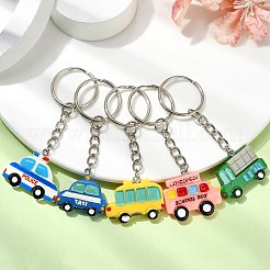 樹脂製の車のペンダントキーホルダー  鉄のスプリットキーリング付き  ミックスカラー  7.5~8cm&nbsp;KEYC-JKC00723