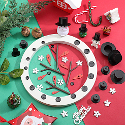Kit de fabrication de bonhomme de neige de Noël en résine et bois&nbsp;DIY-GF0010-07