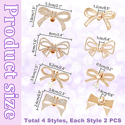 8 stücke 4 arten bowknot legierung strass schuh dekorationen&nbsp;AJEW-PH0011-73