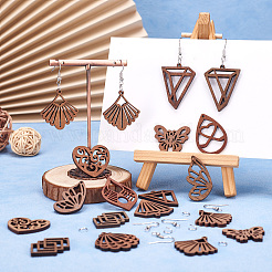 Набор для изготовления висячих сережек из орехового дерева своими руками с лазерной резкой&nbsp;DIY-TA0009-43