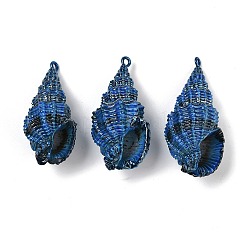 Покрашенные брызги естественные спиральные подвески раковины SHEL-K006-50