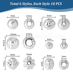60шт 6 стиля сплава распорные бусины&nbsp;FIND-PH0020-69