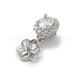 925 подвеска-цветок из стерлингового серебра с прозрачными кубическими цирконами STER-P068-01P