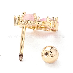 Серьги-гвоздики с кубическим цирконием в форме сердца и звезды&nbsp;LS-EJEW-A065-16G