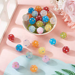 40 шт. 8-х цветные бусины из акриловой смолы ручной работы со стразами&nbsp;CLAY-TA0001-90B