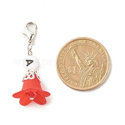 Décoration de pendentif en acrylique transparent fleur givrée&nbsp;HJEW-JM00628-04