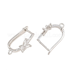 Messing micro pave zirkonia hoop ohrring Zubehör&nbsp;CU-CBAB5B4-05P