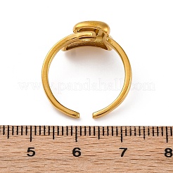 女性用304ステンレススチールオープンカフリング  文字L  18KGP本金メッキ  文字e  13~14x7~15mm&nbsp;RJEW-M060-01G-05