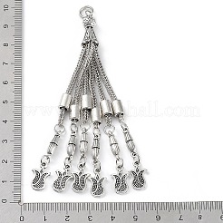 Chaîne gourmette en alliage de style tibétain gland gros pendentifs&nbsp;FIND-K013-01AS-02