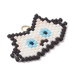 Подвески ручной работы из стеклянных бусин в форме головы кошки&nbsp;PALLOY-MZ00933-05