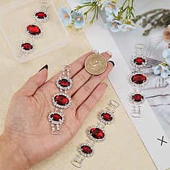 4 шт. посеребренные латунные подвески-соединители со стразами&nbsp;RB-CA0001-05A