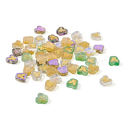 96 шт. 4-х цветные прозрачные бусины ручной работы в технике лэмпворк с гальваническим покрытием LAMP-CW0001-02