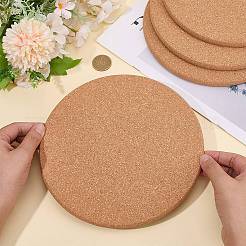 コルクコースター  カップマット  フラットラウンド  200x10mm  4pc&nbsp;AJEW-CP0009-64C