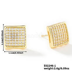 Геометрические квадратные серьги-гвоздики из латуни&nbsp;BK1425