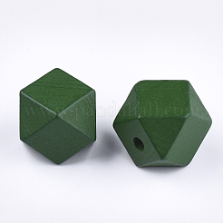 Perles en bois naturel peintes&nbsp;WOOD-Q040-017A-04
