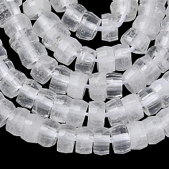 天然水晶平石ビーズ連売り  水晶  多面カット  ロンデル  4x2mm  穴：1mm  約161個/連  14.76''（37.5センチメートル）&nbsp;LS-G-A299-A07-01