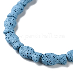 Brins de perles de pierre de lave naturelle teintées de poisson&nbsp;G-O126-01A-01