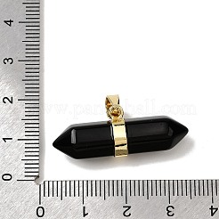 Подвески с двойным наконечником из натурального обсидиана&nbsp;G-NH0001-15G-06