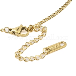 Ожерелья из нержавеющей стали 304 с прямоугольной подвеской и зелеными кубическими цирконами&nbsp;NJEW-N055-19G