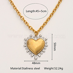 Collares con colgante de acero inoxidable 304 bicolor&nbsp;WGEB17F-01