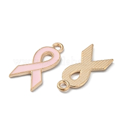 Подвески из цинкового сплава с эмалью светло-золотистого цвета&nbsp;ENAM-WH0061-10B-02
