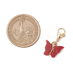 Блестящая бабочка сплав эмаль подвеска украшения&nbsp;HJEW-JM03118