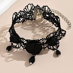 Женские браслеты на лодыжку из сплава со стеклянными розами&nbsp;FS-WG36F6D-01