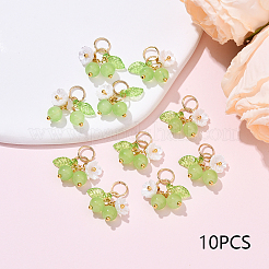 10шт стеклянные подвески PALLOY-YW00093-03