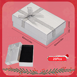 20 шт. прямоугольные подарочные коробки для хранения бумаги с бантом CON-SC0001-17B