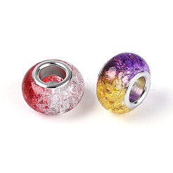 Двухцветные акриловые бусины с эффектом кракелюра в европейском стиле&nbsp;GPDL-N006-01A-05