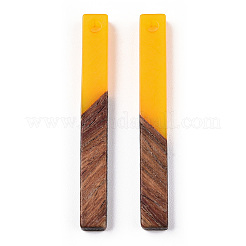 Pendentifs en résine transparente et bois de noyer&nbsp;RESI-TAC0021-44B