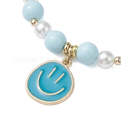 Braccialetti regolabili con perline intrecciate acriliche rotonde&nbsp;BJEW-JB10644-02