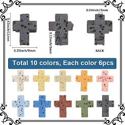 60 шт. 10-х цветные синтетические бусины из лавового камня&nbsp;G-SC0003-37