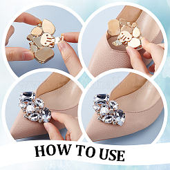 4 шт. 2-цветное украшение для обуви из сплава стекла&nbsp;FIND-PH0021-45