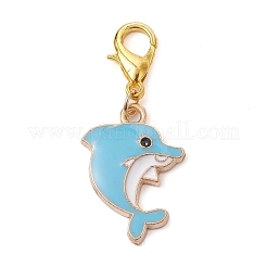Подвески из эмали из сплава дельфинов HJEW-JM01622