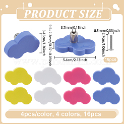 16 шт. двухцветные ручки-скобы для ящиков из синтетического каучука&nbsp;AJEW-NB0008-11