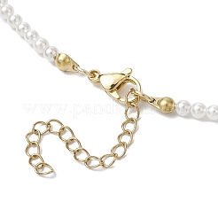 Ожерелья с подвесками в виде стеклянных капель и латунных дисков NJEW-JN05191