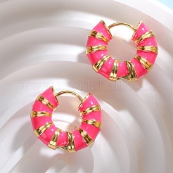 Толстые серьги-кольца в полоску с эмалью&nbsp;JE1110E