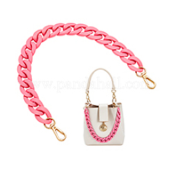 Taschenketten aus gedrehtem Acryl mit Legierungsverschlüssen&nbsp;PURS-WH0008-20B-1