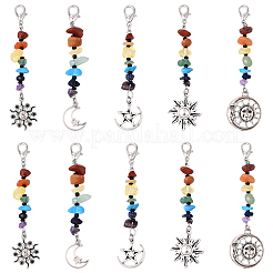 20 шт. подвесные украшения из натуральных и синтетических драгоценных камней и сплавов в 5 стилях&nbsp;HJEW-YW00155